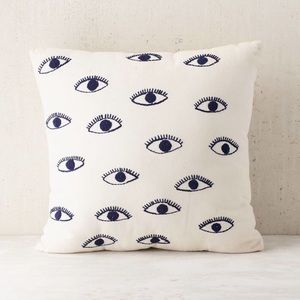 Urban Outfitters Embroidered Eye Throw Pillow